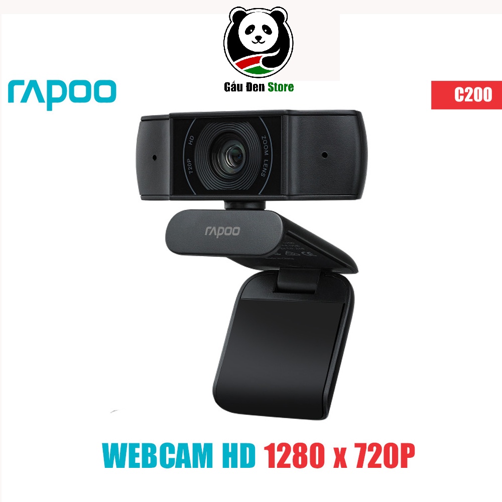 [Bảo Hành 2 Năm] Webcam Rapoo C200 Độ Phân Giải HD 720P - Hàng Chính Hãng | BigBuy360 - bigbuy360.vn