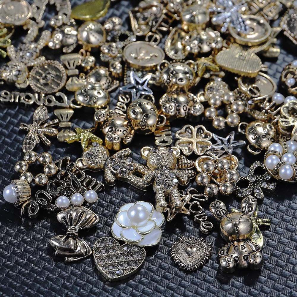 [Hàng mới về] Set 10 phụ kiện nhiều kiểu dáng 3D hỗn hợp trang trí thủ công cho móng tay xinh xắn