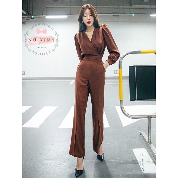 [Mẫu mới] Jumpsuit Nữ Tay Dài Ống Rộng Hàn Quốc Thời Trang Nữ Có Size M-L-XL-XXL