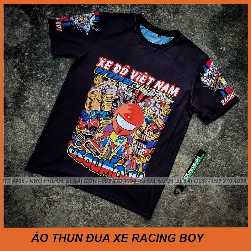 Kho Sỉ SG - Áo thun Xe độ VN Chibi Racing - Áo thun tem xe cho nam cotton co giãn