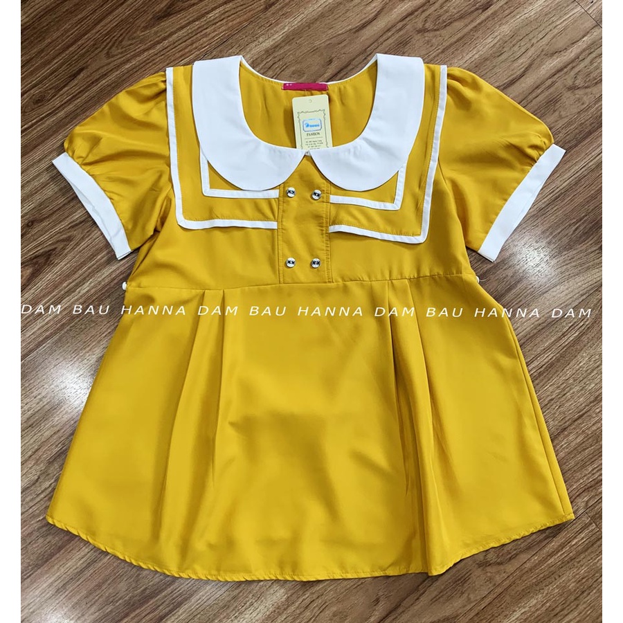 [HANNA] Áo bầu kiểu dễ thương cho mẹ trẻ vải lụa mango cao cấp thoáng mát không nhăn có size 70kg vải mềm mát mùa hè
