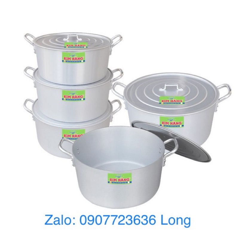 Nồi nhôm  hãng Kim Hằng nắp bằng size từ 26cm - 34cm