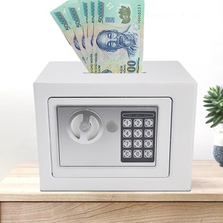 KÉT SẮT KHÓA SỐ XÁCH TAY MINI TIẾT KIỆM TRẮNG, ĐEN CÓ KHE ĐÚT TIỀN