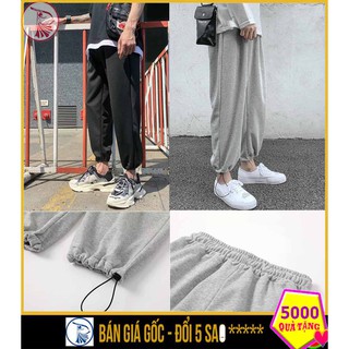 Quần Thun Nỉ GOURD Unisex [FREESHIP] 🌸 Jogger dáng thụng dây rút ống rộng màu ĐEN | XÁM Ulzzang nam nữ SIÊU HOT 🌸