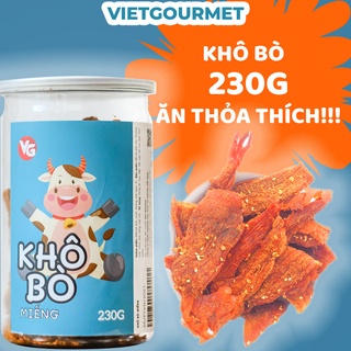 Khô bò miếng 230g loại 1 VIETGOURMET/ Thịt bò khô vị cay dai thơm/ Ăn vặt Hà Nội làm quà tặng