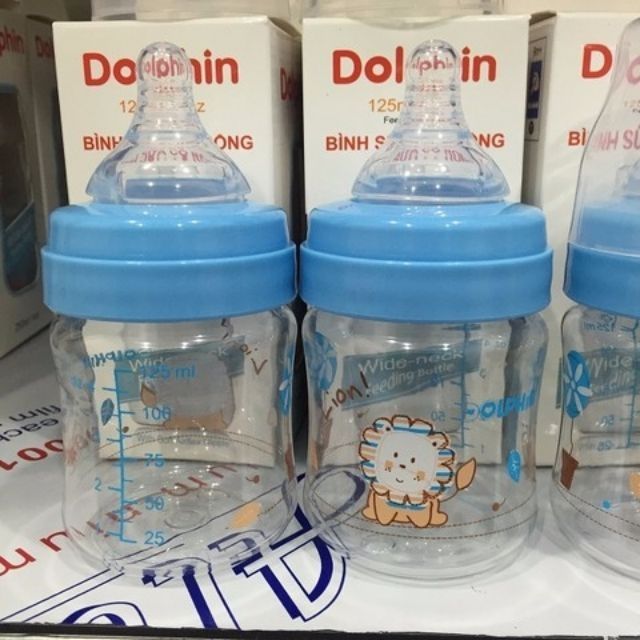 Bình Dolphin 125ml, 240ml cổ rộng