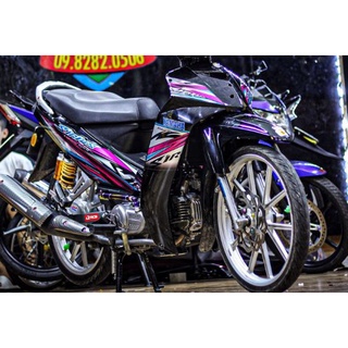 Tem rời sirius 110 dán xe đen bóng - tem chuẩn đẹp
