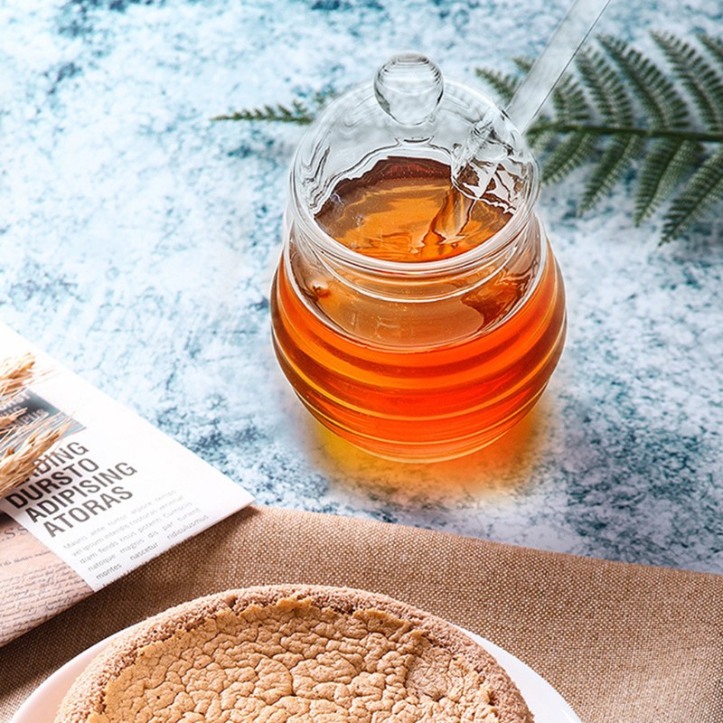 Hũ Thủy Tinh Đựng Mật Ong 14 Oz Kèm Nắp Đậy