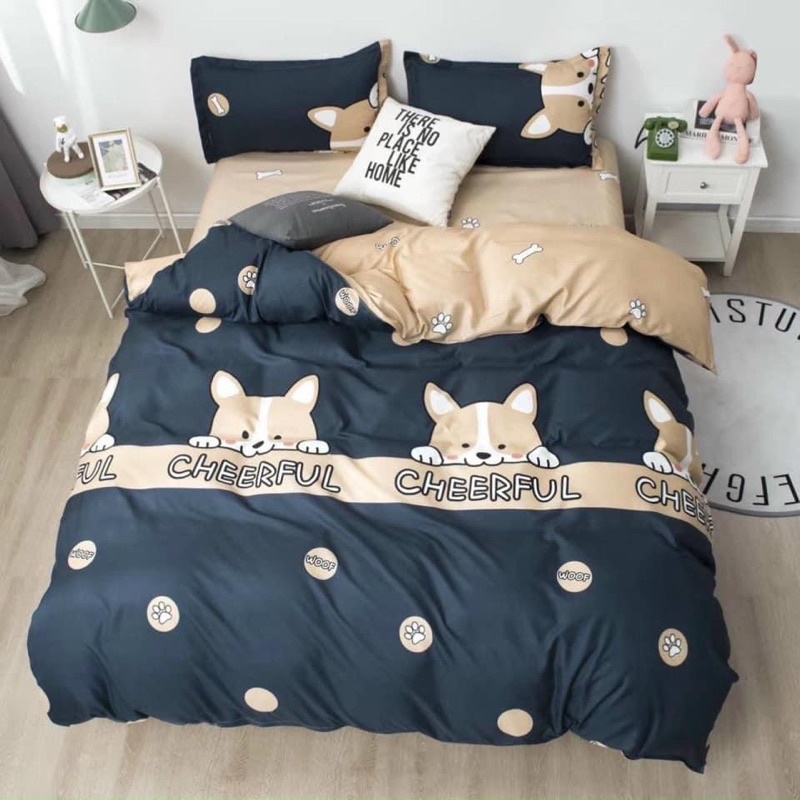 (sale sốc) bộ chăn ga gối cotton nhập khẩu chất cotton mịn mát tặng kèm vỏ gối ôm