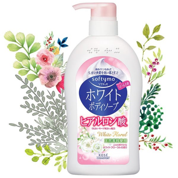 Sữa Tắm Trắng Sáng Da Hương Hoa Kosé Cosmeport Softymo White Body Soap Hb (White Floral) 600ml