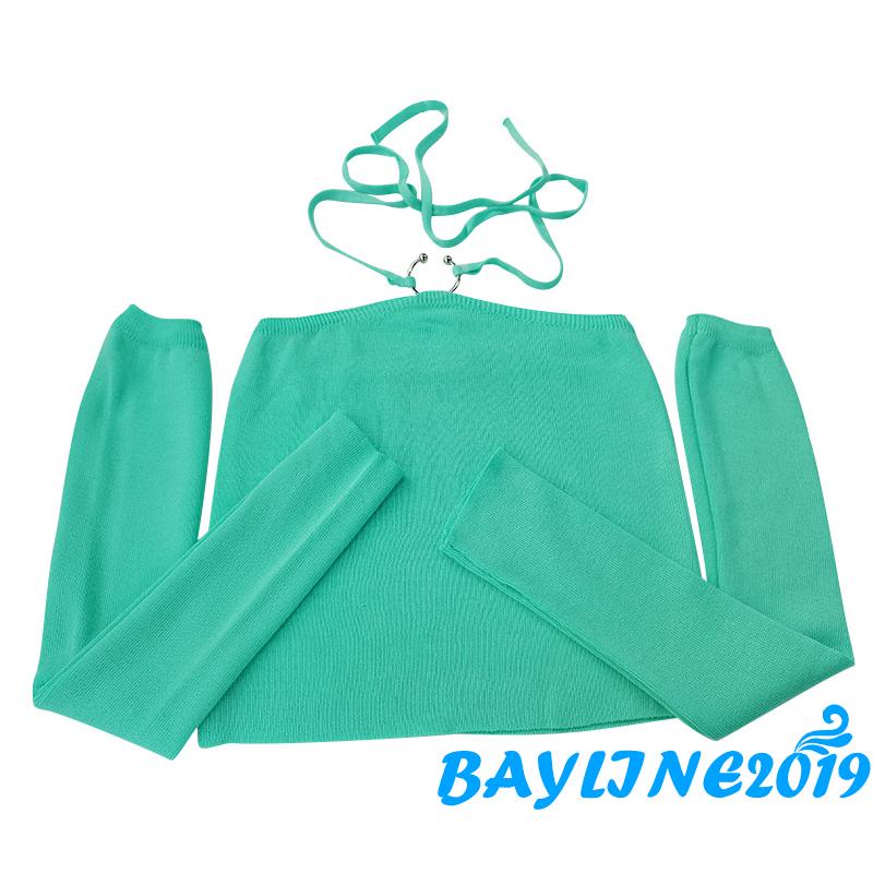 Áo croptop không tay ôm dáng + Cặp ống tay áo một kích thước thời trang mùa hè cho nữ