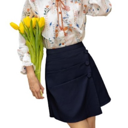 OLV - Chân váy Deep Blue Button Skirt