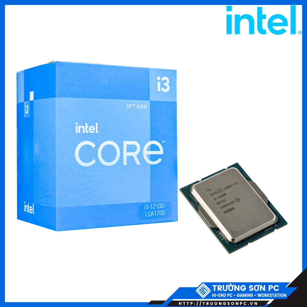 CPU Intel Core i3 12100 (3.3GHz turbo up to 4.3Ghz, 4 Cores 8 Threads, 12MB Cache, 58W) | Full Box Nhập Khẩu