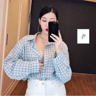 Áo sơ mi kẻ karo chất đũi 02 02