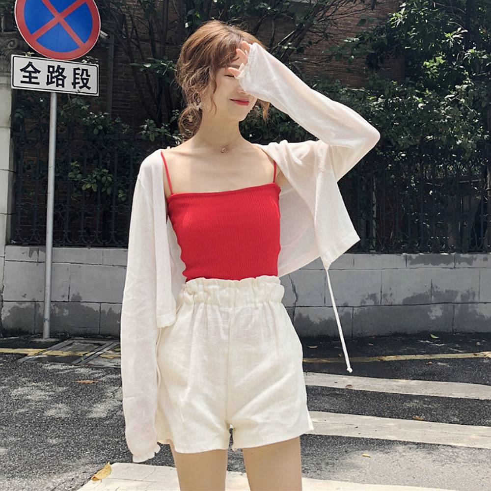 Áo Khoác Voan Mỏng Dáng Ngắn Chống Nắng Thời Trang Mùa Hè Cho Nữ