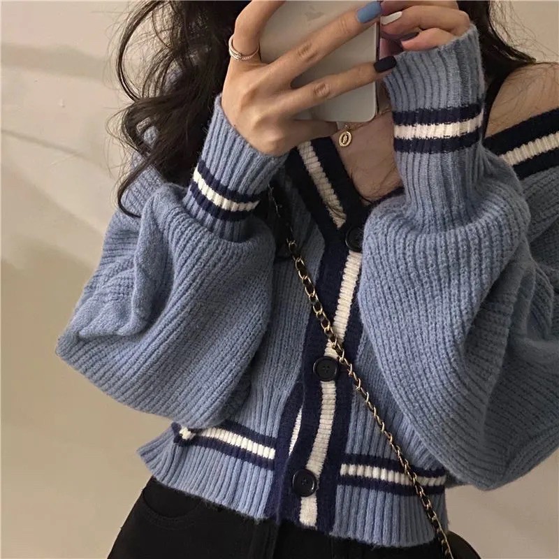 [CÓ SẴN] ÁO CARDIGAN LEN VIỀN TRẮNG