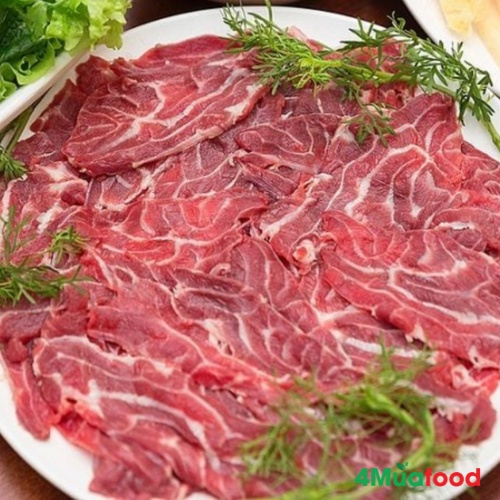 500Gr Bắp Bò Thái Lát đóng khay hút chân không dùng thả lẩu - 4Muafood - Thực Phẩm 4 Mùa