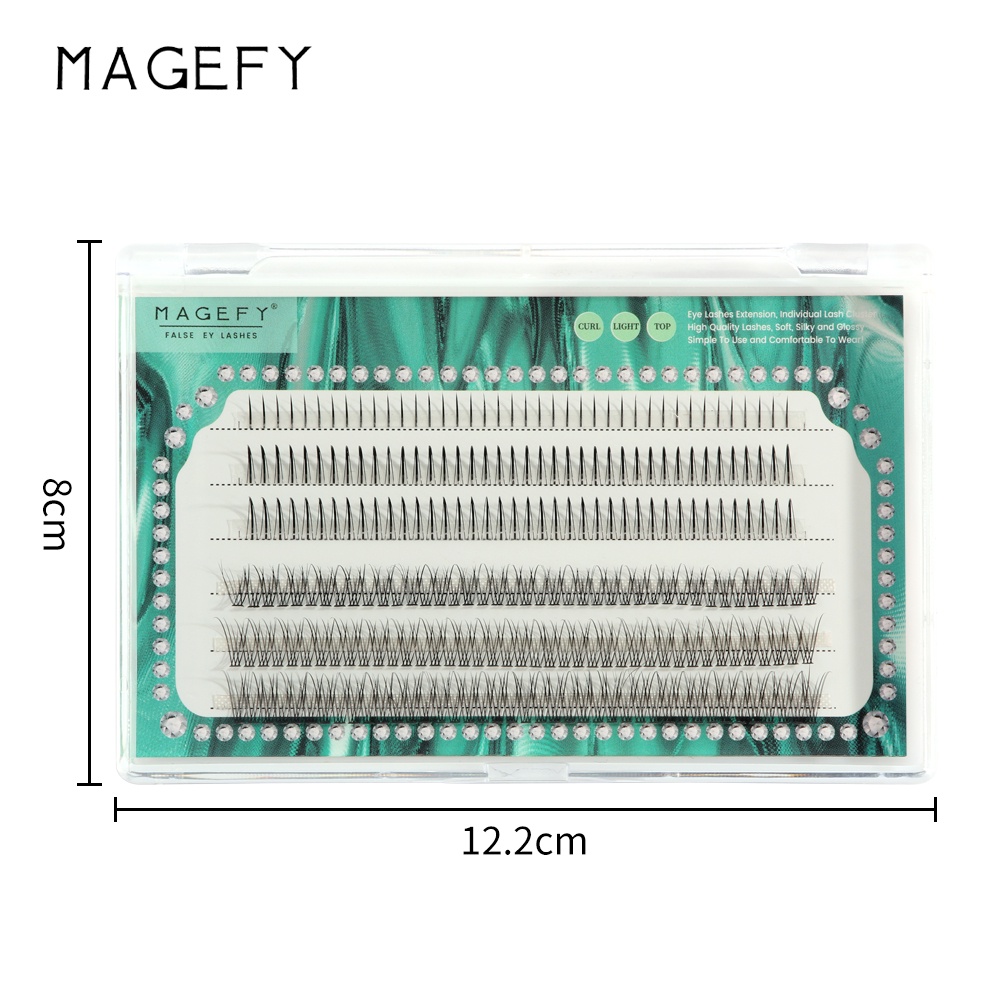 Lông mi giả MAGEFY hỗn hợp 6 hàng nhiều kích cỡ 7-10-11-9-11mm gồm cả trên và dưới