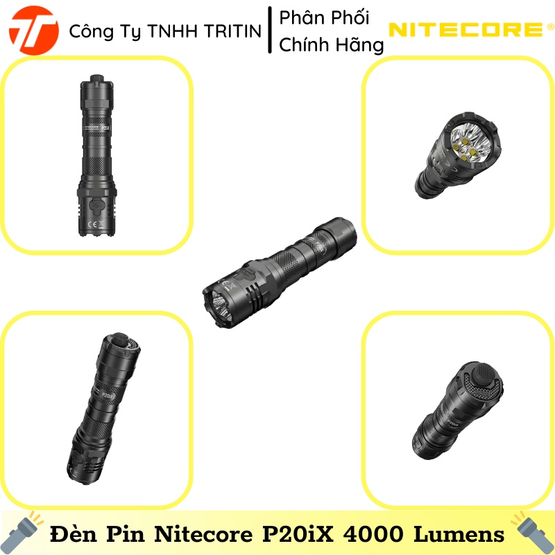 Đèn Pin Chiến Thuật Nitecore P20iX, 4000 Lumens, Tầm Chiếu 221m, Pin Li-ion 21700, 116g | TRITINCO
