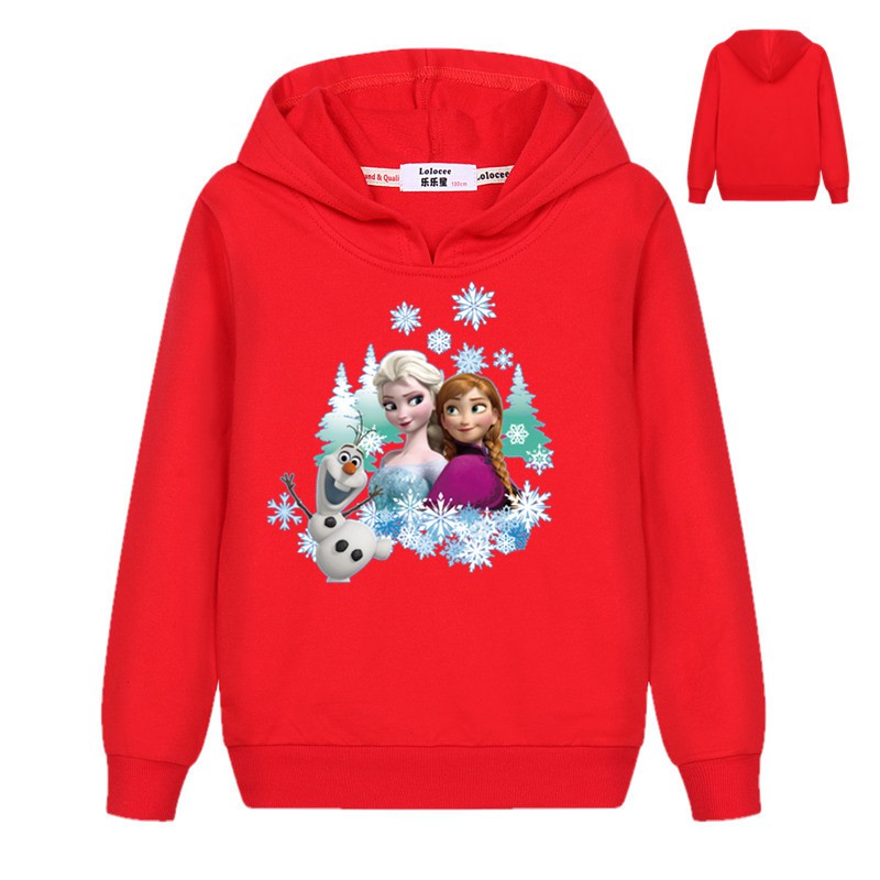 Áo Hoodie Dài Tay In Hình Nữ Hoàng Băng Giá Cho Bé Gái