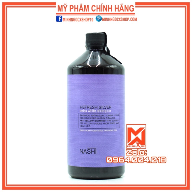 Dầu gội tím khử vàng NASHI REFRESH SILVER 1000ml chính hãng