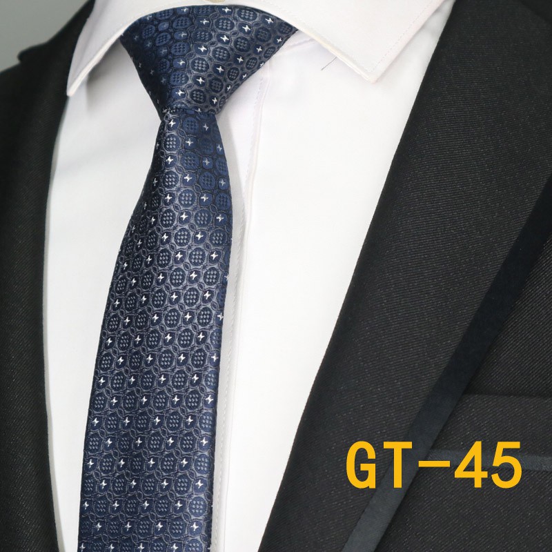 Cà Vạt Lụa 6CM Màu Đen / Xanh Thời Trang Cho Nam