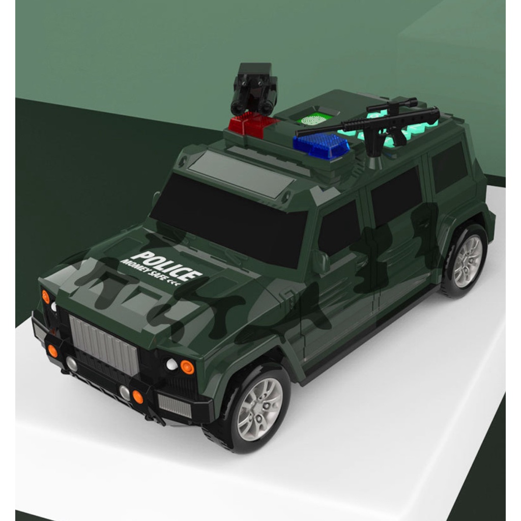 Ống Heo Tiết Kiệm Hình Xe Hơi Có Đèn Và Nhạc Cho Bé -PIN SẠC CÓ SẴN