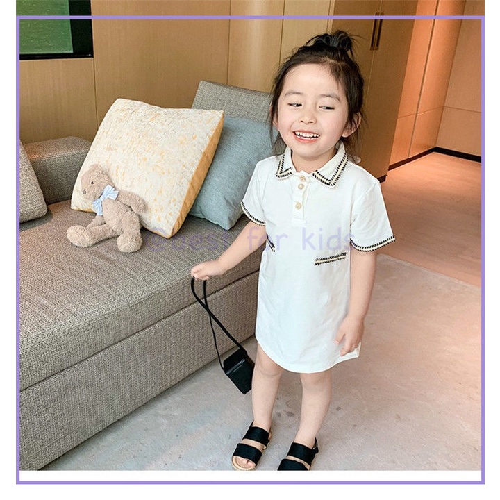 Đầm Polo Ngắn Tay Thời Trang Mùa Hè Cho Bé Gái