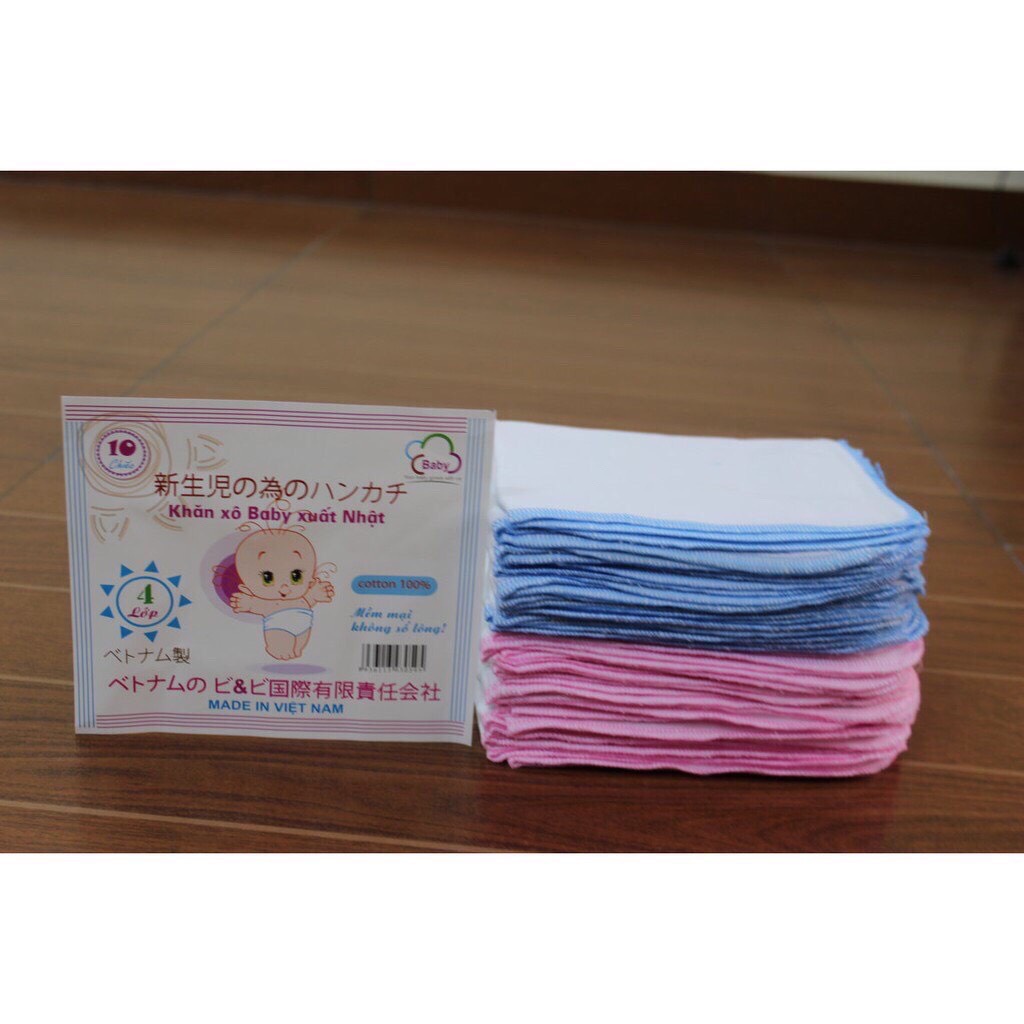 Khăn xô sữa xuất Nhật cao cấp 4 lớp (Sét 10)