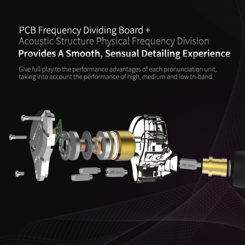 Tai nghe nhét tai KZ ZS10 Pro 4BA+1DD Hybrid 10 đơn vị HIFI khử tiếng ồn tiện dụng cho thể thao