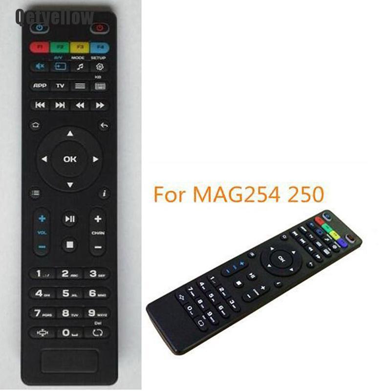 Qetyellow Replacement TV Remote Control for Mag250 254 256 260 261 270 IPTV TV Box Black