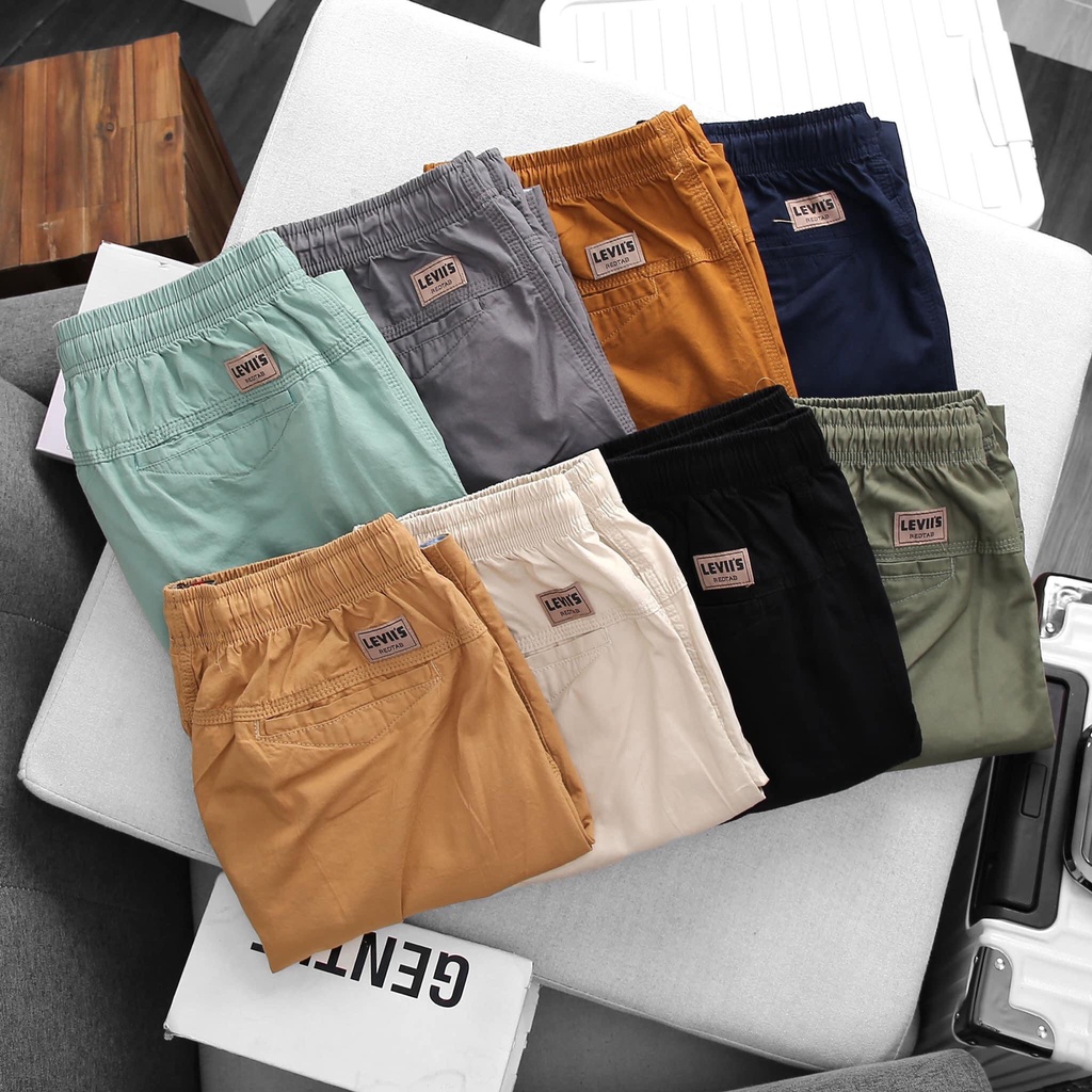 Quần short nam bigsize cao cấp, quần đùi nam kaki lưng thun co giãn