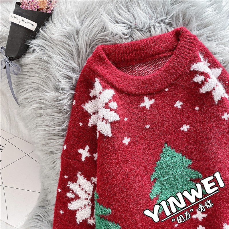 ÁO LEN GIÁNG SINH | LEN NOEL HỌA TIẾT CÂY THÔNG NOEL