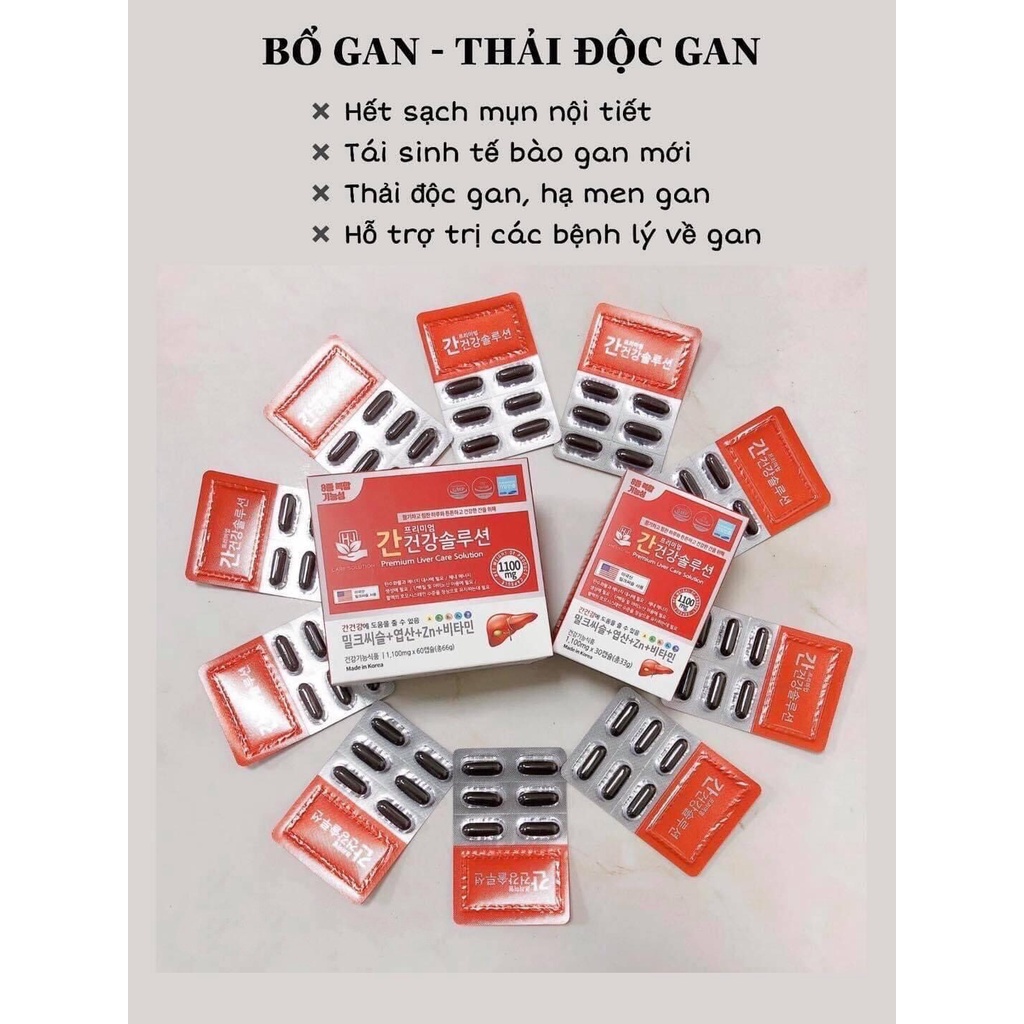Thải độc gan Hàn Quốc hiệu quả của Samsung bổ gan Milk Thistle Liver Care 60 viên MÓM COSMETICS