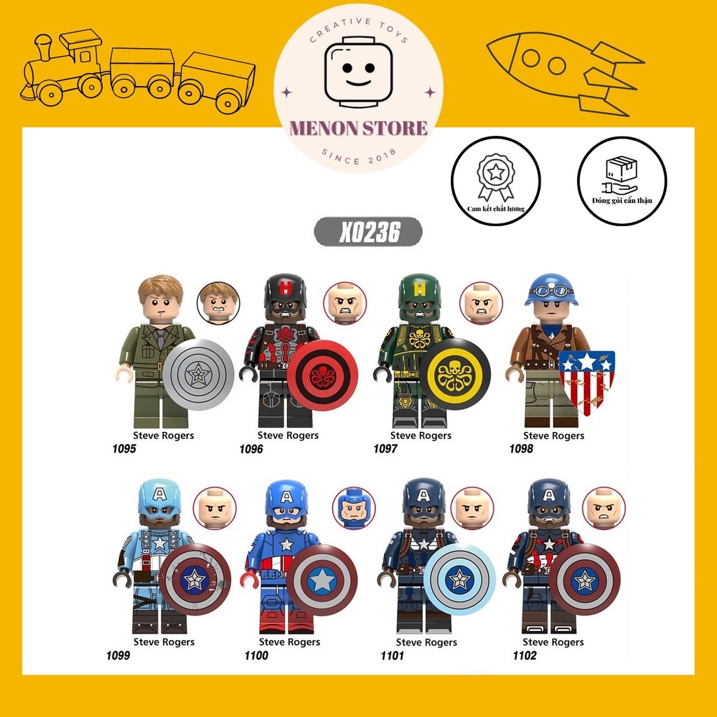 Minifigures X0236 Các nhân vật siêu anh hùng Marvel Captian - Đồ chơi lắp ráp xếp hình thông minh