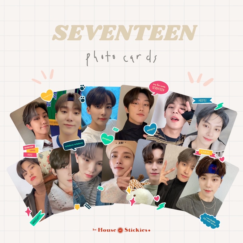 Bộ thẻ ảnh các thành viên nhóm nhạc Seventeen - 24H 2nd Mini M-Card Mingyu Vernon