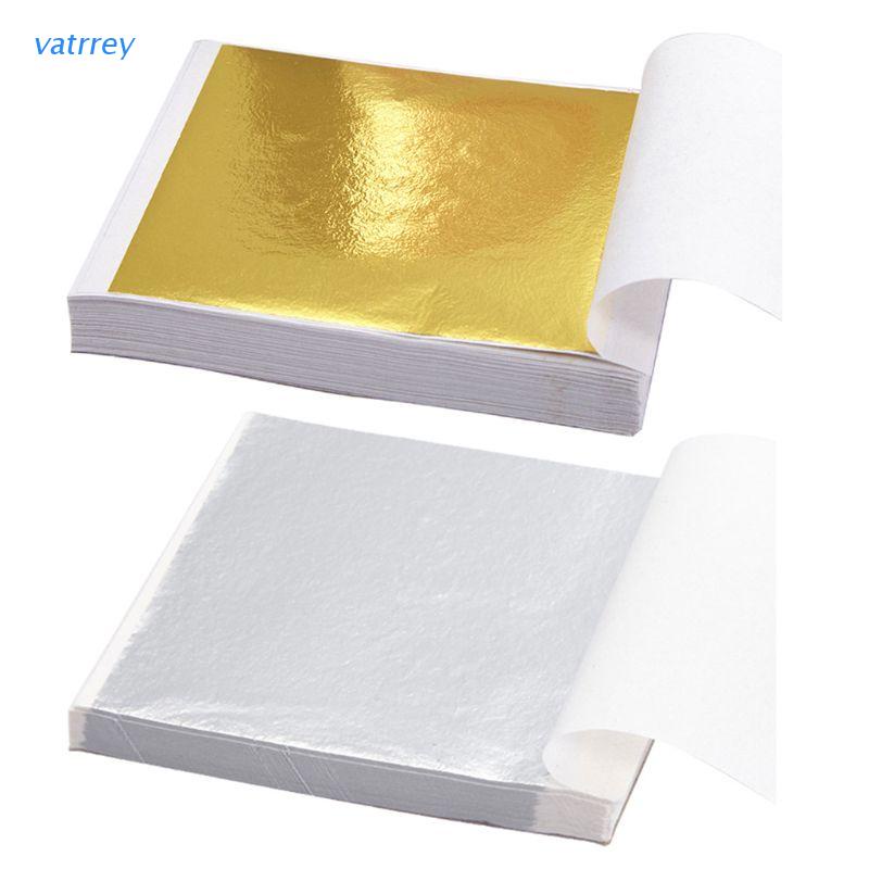 100 Giấy kim loại vàng / bạc giả dùng để trang trí tường DIY