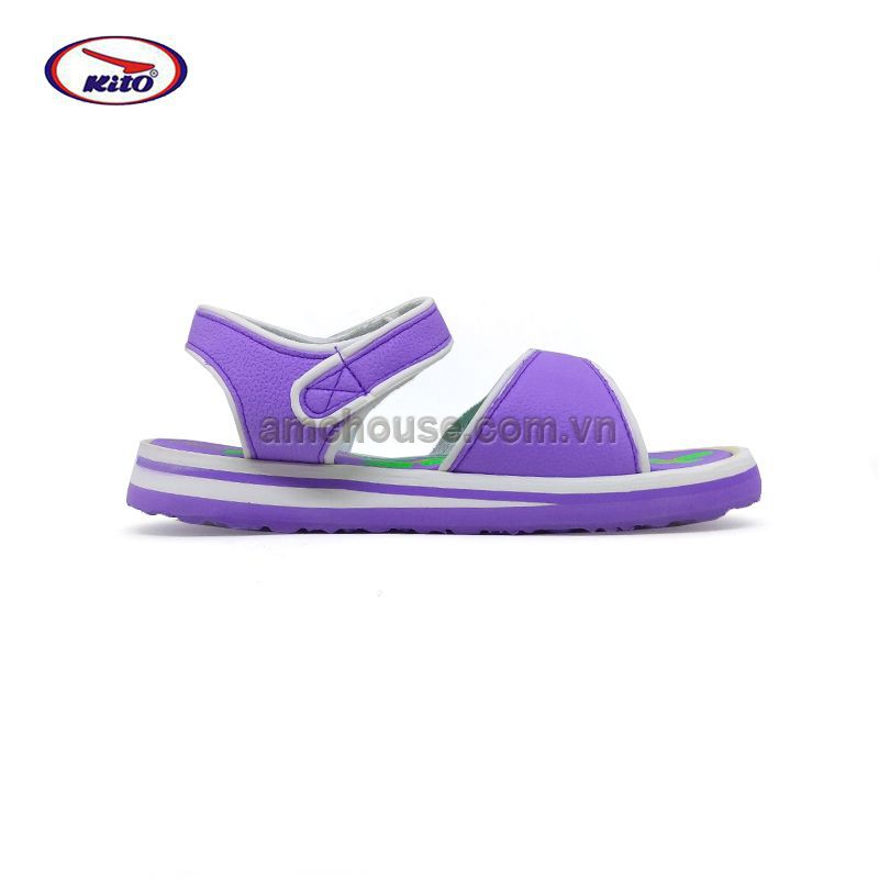 Giày sandal Thái Lan bé gái quai ngang KITO xốp siêu nhẹ 617 - TÍM/ HỒNG/ XANH