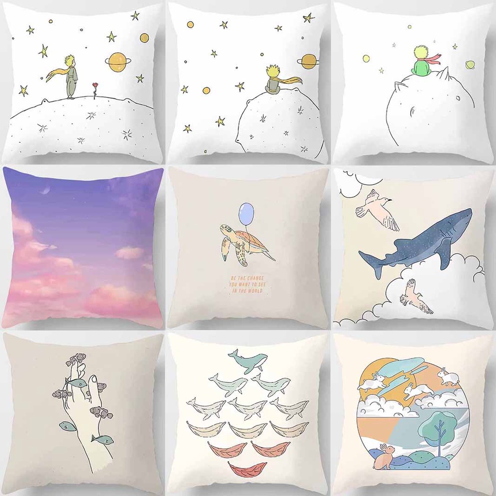 Vỏ Gối Vuông 45x45cm In Hình Hành Tinh Độc Đáo Trang Trí Nội Thất