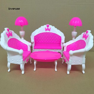 Bộ mô hình bàn ghế sofa thu nhỏ trang trí nhà búp bê xinh xắn