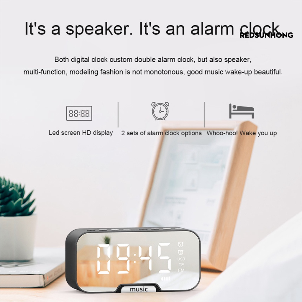 Loa Bluetooth 5.0 Không Dây Mini R.H Q5 Tích Hợp Đồng Hồ Báo Thức