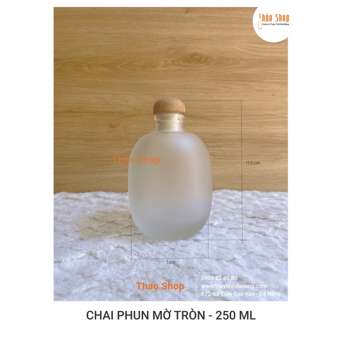 { HÀNG NEW } chai thủy tinh phun mờ tròn 250ml - 500ml, đựng cafe, nước ép....