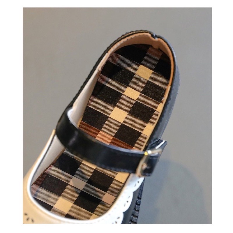 Giày công chúa đế bằng cho bé gái- giày búp bê phong cách vintage cho bé quai dán da PU mềm êm chân (sz22-sz36)901