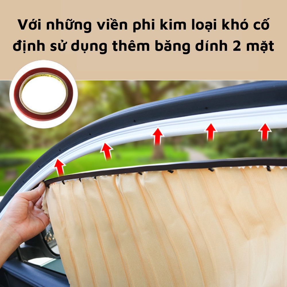 Rèm che nắng ô tô xe hơi chống nóng hút nam châm thông minh một bộ gồm 4 chiếc