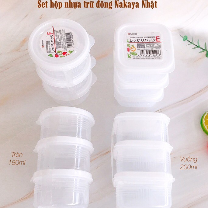 Set hộp nhựa nhí trữ đồ ăn dăm cho bé Nakaya Nhật Bản