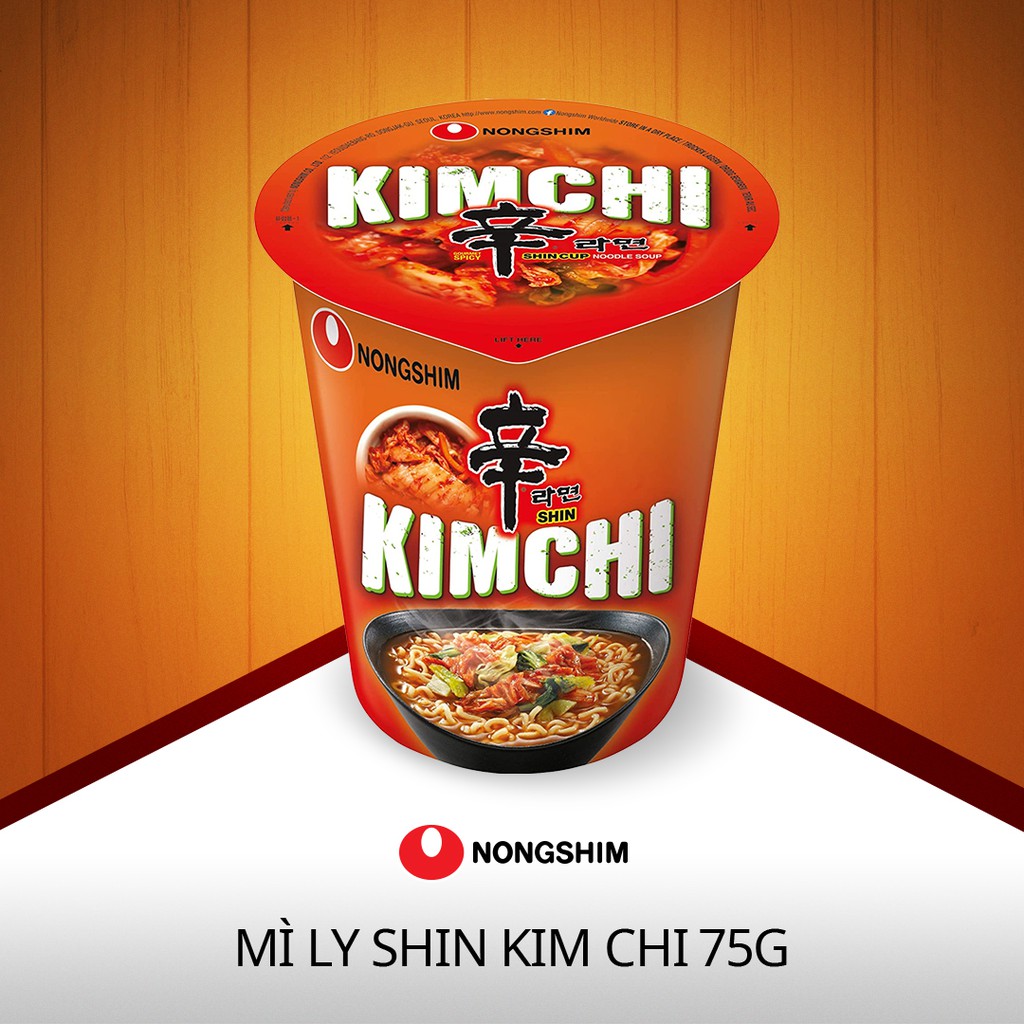 Mì Nongshim Shin Kimchi Ly 75g - nước súp mì vị kimchi thơm ngon đậm vị Hàn Quốc