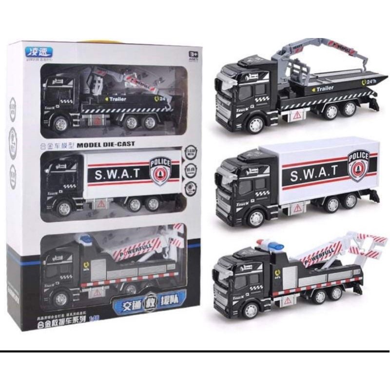 Bộ 3 xe mô hình xe tải hợp kim 1:48
