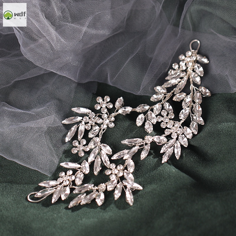 Kẹp tóc kiểu chiếc lá đính đá dễ thương dành cho nữ