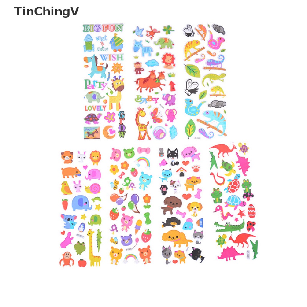 Set 6 Tấm Hình Dán Động Vật Hoạt Hình Đáng Yêu Làm Phần Thưởng Cho Bé