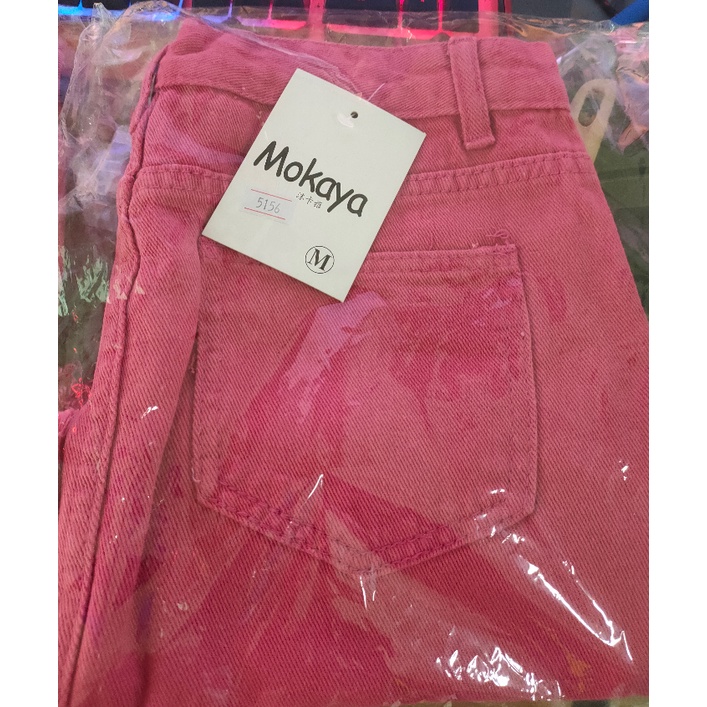 Chân Váy Jean Lưng Cao Màu Đỏ Hồng Thời Trang Mùa Hè Mới Cho Nữ 0ure 2021